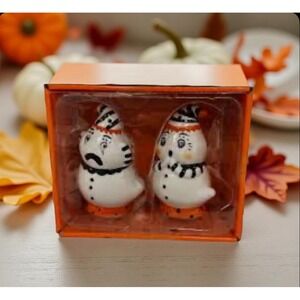 Halloween Vintage Ghost Salt Pepper‎ Shakers Set of 2 Brand New